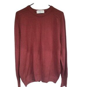 St Michael Womens 100% Lambswool Pullover Sweater Crewneck Burgundy Long Sleeve